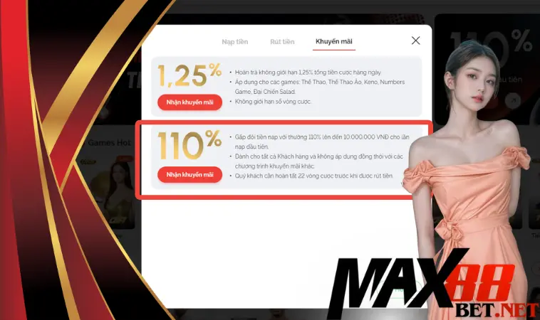 Max88 khuyến mãi 10 triệu: Nội dung chi tiết Max88 khuyến mãi 10 triệu: Nội dung chi tiết
